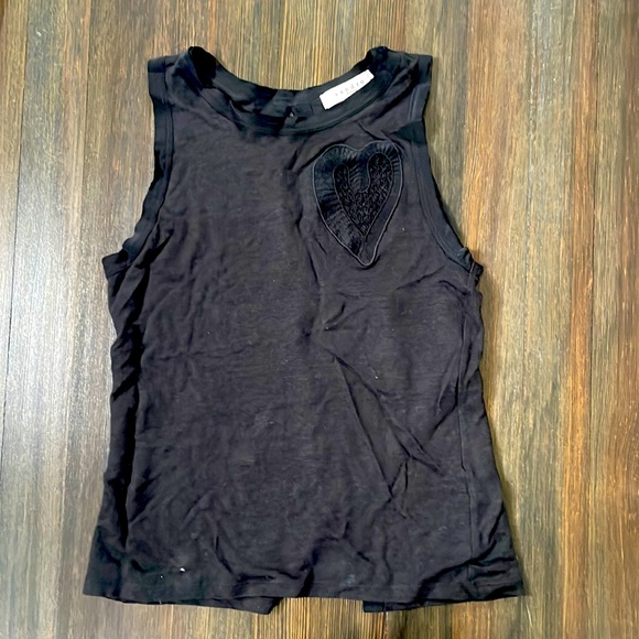 Sandro Tops - Sandro Linen Top with Heart Embroidery